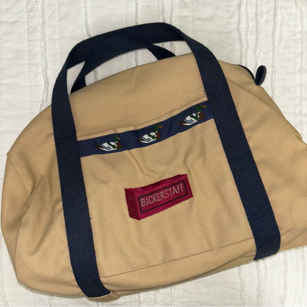 Bickerstaff Canvas Duffle Bag with Duck Novelty Ribbon trim small size